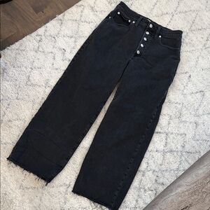 Madewell • Vintage Wide Leg Crop Jeans Black 27